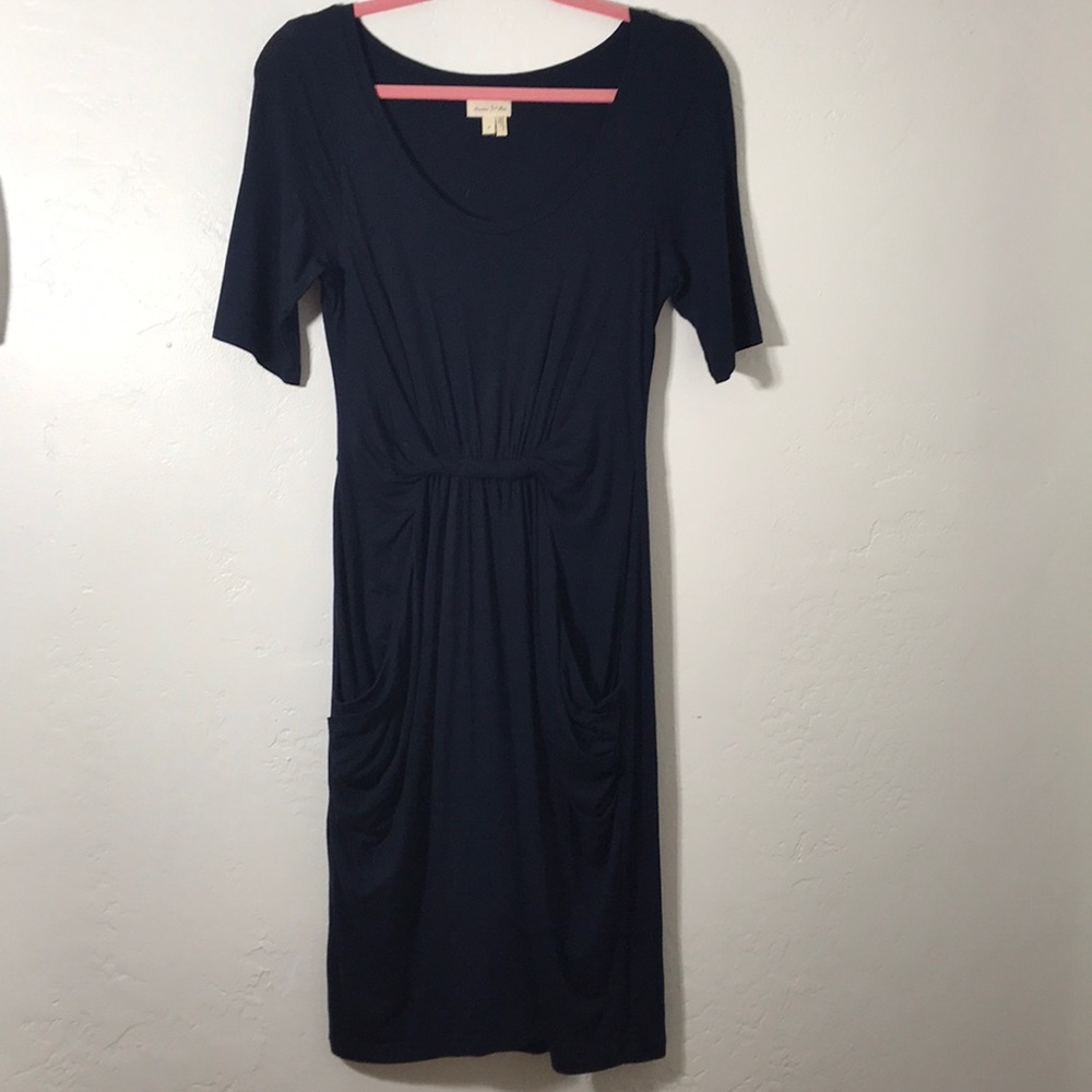 Anthropologie super comfortable navy dress